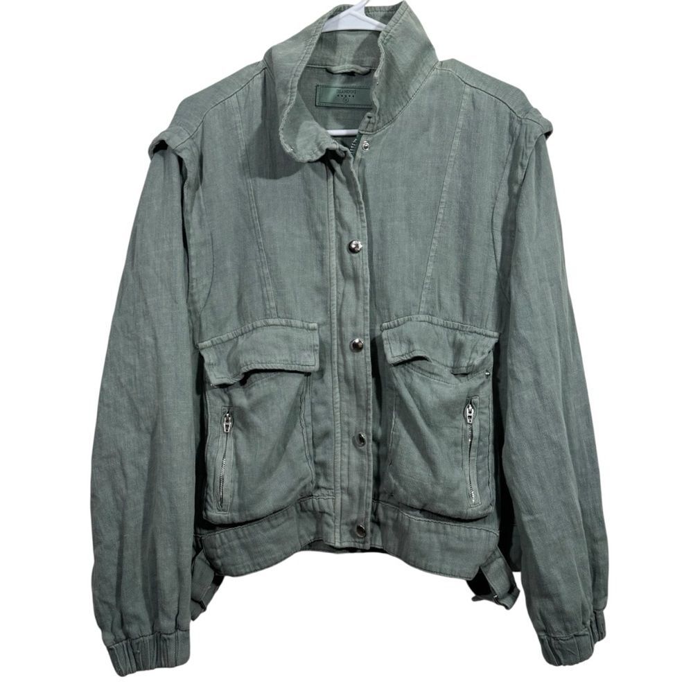 BLANKNYC Sage Green Full Zip Bomber Style Jacket